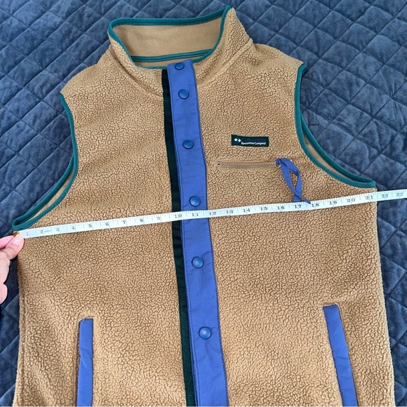 Columbia Vest Men's Small Helvetia Jacket Sherpa Fleece Brown Tan C5 - Picture 7 of 8